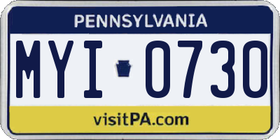 PA license plate MYI0730