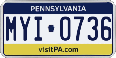 PA license plate MYI0736