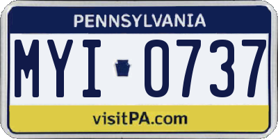 PA license plate MYI0737