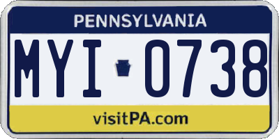 PA license plate MYI0738