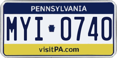 PA license plate MYI0740