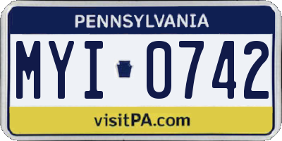 PA license plate MYI0742
