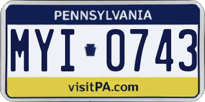 PA license plate MYI0743
