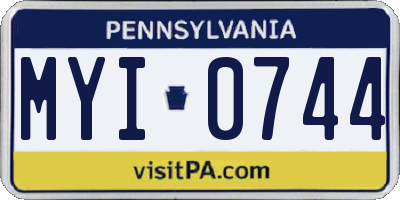 PA license plate MYI0744
