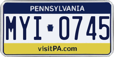 PA license plate MYI0745