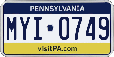 PA license plate MYI0749