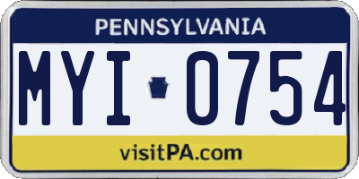 PA license plate MYI0754
