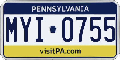 PA license plate MYI0755