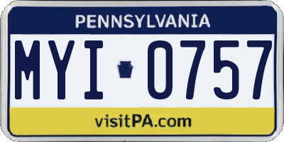 PA license plate MYI0757