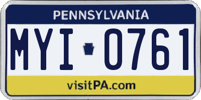 PA license plate MYI0761