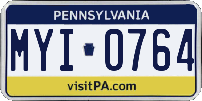 PA license plate MYI0764