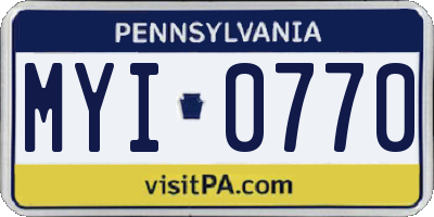 PA license plate MYI0770