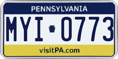 PA license plate MYI0773