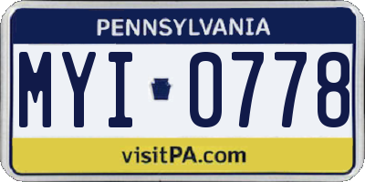 PA license plate MYI0778