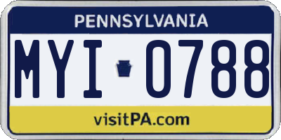 PA license plate MYI0788