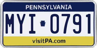 PA license plate MYI0791