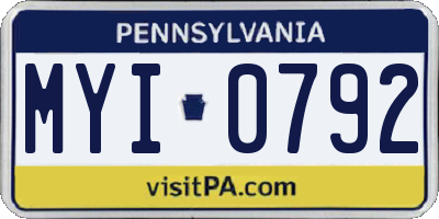 PA license plate MYI0792