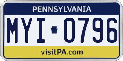 PA license plate MYI0796