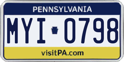 PA license plate MYI0798