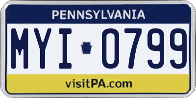 PA license plate MYI0799