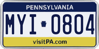 PA license plate MYI0804