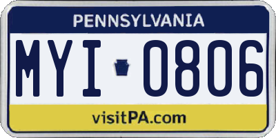 PA license plate MYI0806