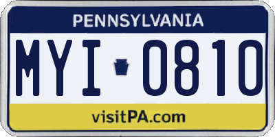 PA license plate MYI0810