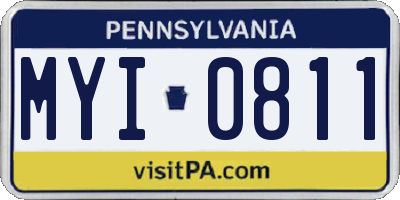 PA license plate MYI0811