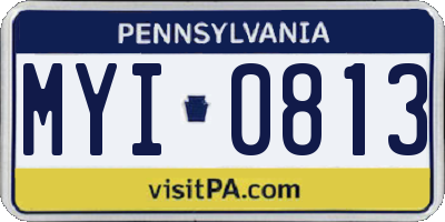 PA license plate MYI0813