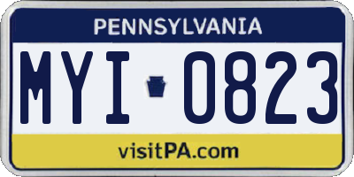 PA license plate MYI0823