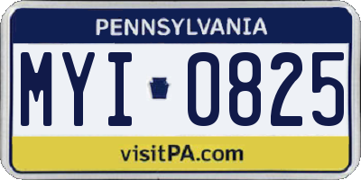 PA license plate MYI0825