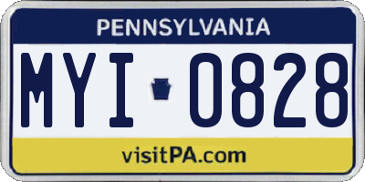 PA license plate MYI0828