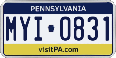 PA license plate MYI0831