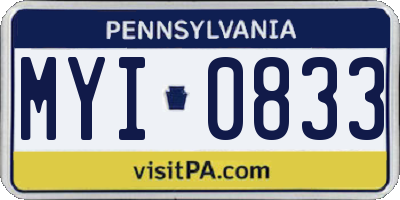 PA license plate MYI0833