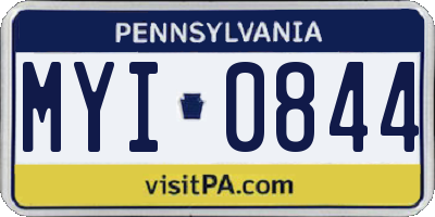 PA license plate MYI0844