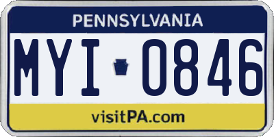 PA license plate MYI0846