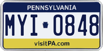 PA license plate MYI0848