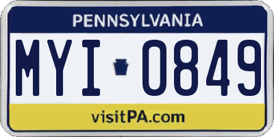 PA license plate MYI0849