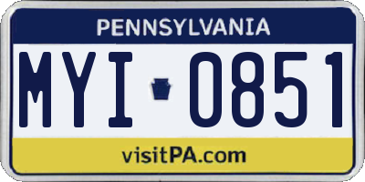 PA license plate MYI0851