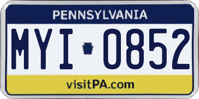 PA license plate MYI0852
