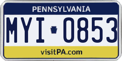 PA license plate MYI0853