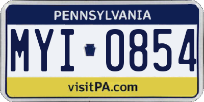 PA license plate MYI0854