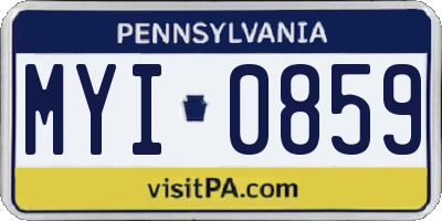 PA license plate MYI0859