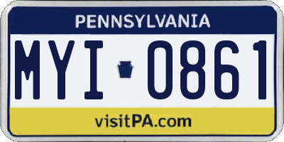PA license plate MYI0861
