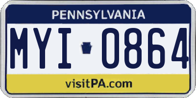 PA license plate MYI0864