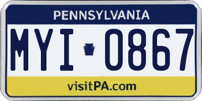PA license plate MYI0867