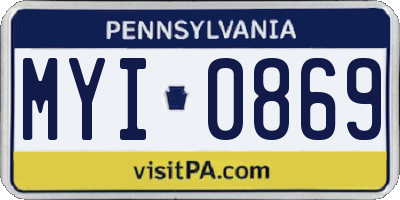 PA license plate MYI0869
