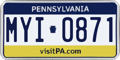 PA license plate MYI0871