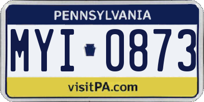 PA license plate MYI0873