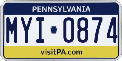 PA license plate MYI0874